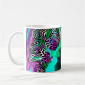 Mohawk Punk Girl Abstrakt Art Kaffeetasse (Links)