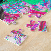 Mohawk Punk Girl Abstrakt Art Puzzle (Seite)