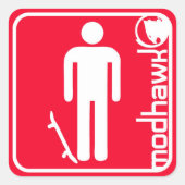 mohawred quadratischer aufkleber (Vorderseite)