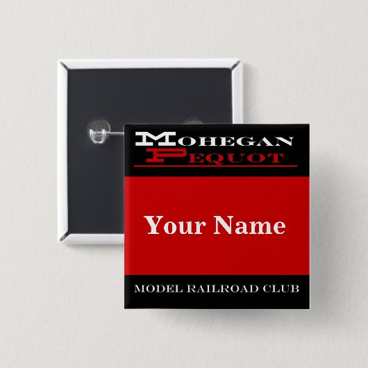 Mohegan Pequot Name Tag Button (Vorne & Hinten)