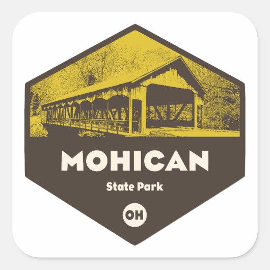 Mohican State Park Ohio Quadratischer Aufkleber (Vorderseite)