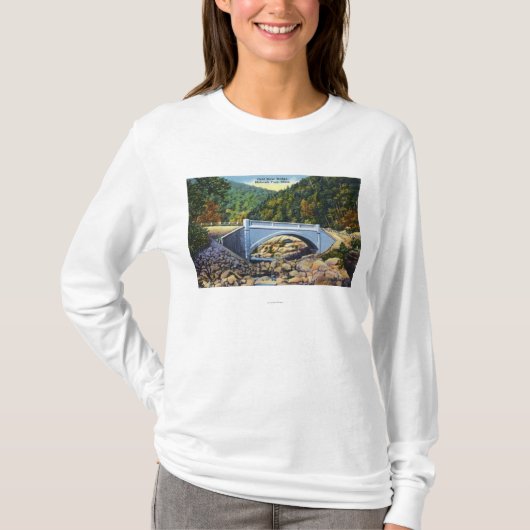 Mohikaner-Hinteransicht der kalten Fluss-Brücke T-Shirt (Vorderseite)