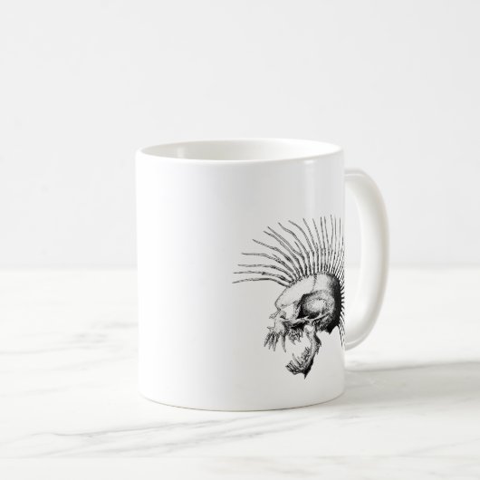 Mohikaner-Schädel Kaffeetasse (VorderseiteRechts)