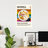 Mohinga Traditionelle Burmesische Fisch-Nudelsuppe Poster (Heimbüro)