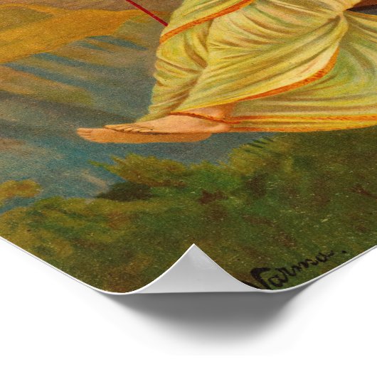 Mohini oder der Temptress von Raja Ravi Varma Poster (Ecke)