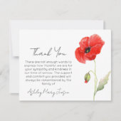 Mohn Abschied Dankeskarten Trauerfall Dankeskarte (Vorderseite)