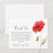Mohn Abschied Dankeskarten Trauerfall Dankeskarte (Vorne/Hinten)
