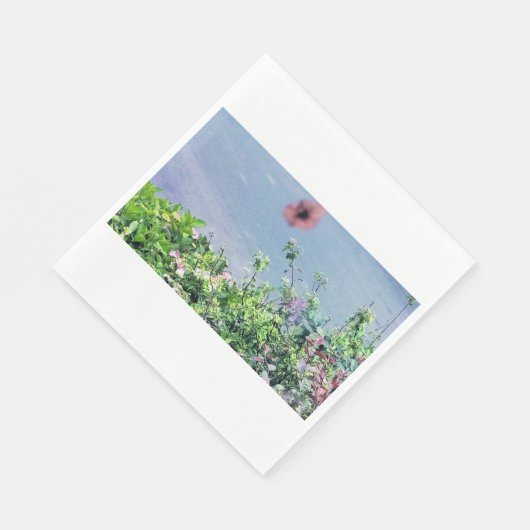 Mohn auf der Serviette (Ecke)