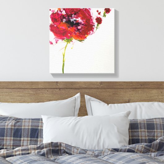 Mohn auf Weiß Leinwanddruck (Insitu (Schlafzimmer))