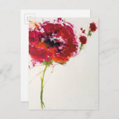 Mohn auf Weiß Postkarte (Vorne/Hinten)