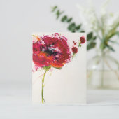 Mohn auf Weiß Postkarte (Stehend Vorderseite)