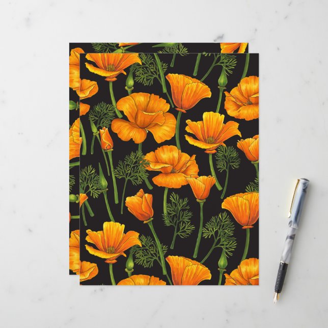 Mohn aus Kalifornien (Vorderseite/Rückseite Beispiel)