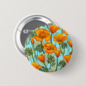 Mohn aus Kalifornien Button (Vorne & Hinten)