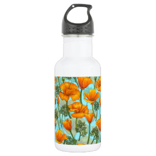 Mohn aus Kalifornien Edelstahlflasche