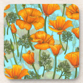 Mohn aus Kalifornien Getränkeuntersetzer (Vorderseite)