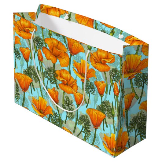 Mohn aus Kalifornien Große Geschenktüte (Rückseite Schrägansicht)