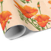 Mohn aus Kalifornien in Orange Geschenkpapier (Rolleneckpunkt)