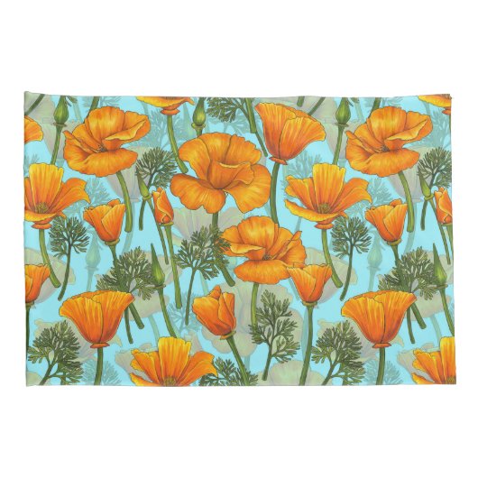 Mohn aus Kalifornien Kissenbezug (Rückseite-Rechts)