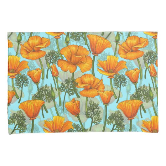 Mohn aus Kalifornien Kissenbezug (Vorderseite-Rechts)