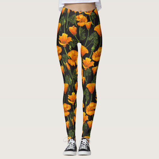 Mohn aus Kalifornien Leggings (Vorderseite)
