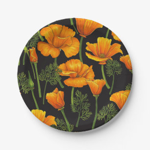 Mohn aus Kalifornien Pappteller