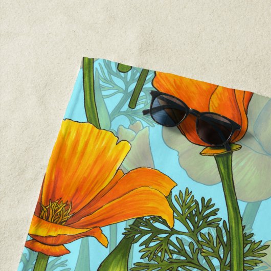 Mohn aus Kalifornien Strandtuch (Beispiel)