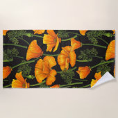 Mohn aus Kalifornien Strandtuch (Vorderseite)