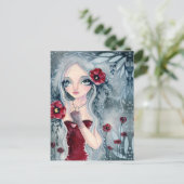 Mohn, aus Nebel - Postkarte (Stehend Vorderseite)