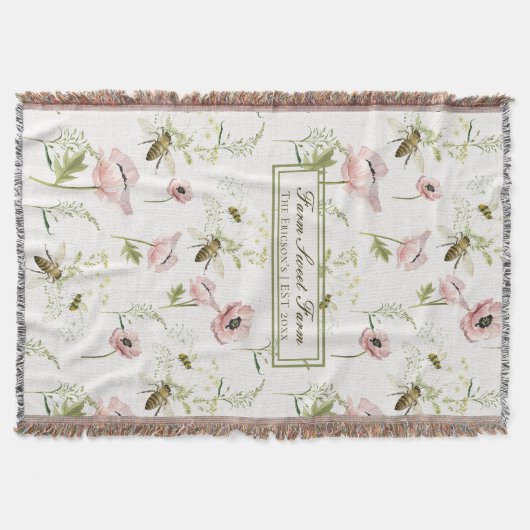 Mohn, Bienenzucht, Wildblumen Decke (Vorderseite)