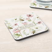 Mohn, Bienenzucht, Wildblumen Getränkeuntersetzer (Linke Seite)