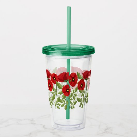 Mohn blüht fröhlich Sommer Blume Acryltrinkbecher (Rechts)