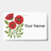 Mohn blüht fröhlich Sommer Blume Ausweis (Rückseite)