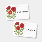 Mohn blüht fröhlich Sommer Blume Ausweis (Vorder- & Rückseite)