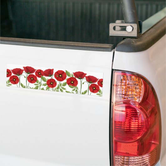 Mohn blüht fröhlich Sommer Blume Autoaufkleber (Auf Lkw)
