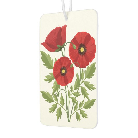 Mohn blüht fröhlich Sommer Blume Autolufterfrischer (Links)