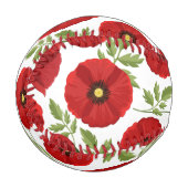 Mohn blüht fröhlich Sommer Blume Baseball (Vorderseite Links)