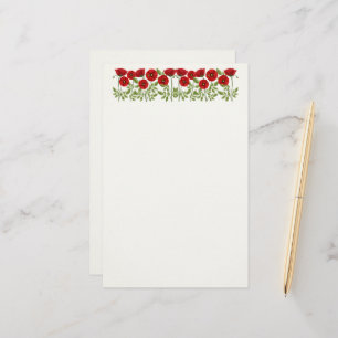 Mohn blüht fröhlich Sommer Blume Briefpapier
