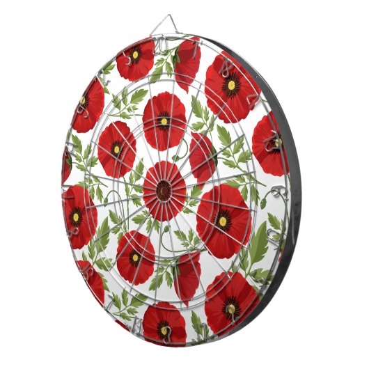 Mohn blüht fröhlich Sommer Blume Dartscheibe (Vorderseite rechts)