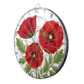 Mohn blüht fröhlich Sommer Blume Dartscheibe (Vorderseite rechts)