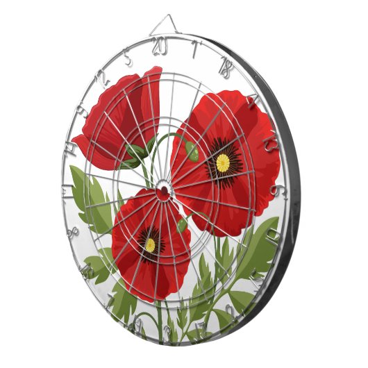 Mohn blüht fröhlich Sommer Blume Dartscheibe (Vorderseite rechts)