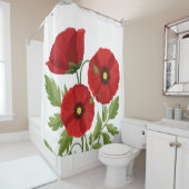 Mohn blüht fröhlich Sommer Blume Duschvorhang (Beispiel)