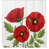 Mohn blüht fröhlich Sommer Blume Duschvorhang (Vorderseite)