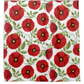 Mohn blüht fröhlich Sommer Blume Duschvorhang (Vorderseite)