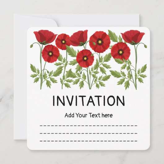 Mohn blüht fröhlich Sommer Blume Einladung (Vorderseite)