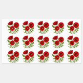 Mohn blüht fröhlich Sommer Blume Etiketten (Blatt)