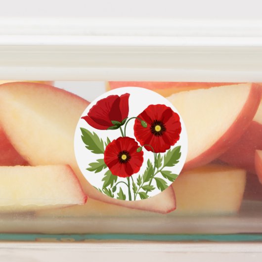 Mohn blüht fröhlich Sommer Blume Etiketten (Befestigt)