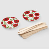 Mohn blüht fröhlich Sommer Blume Fächer (Non-assembled)