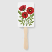 Mohn blüht fröhlich Sommer Blume Fächer (Rückseite)