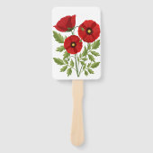 Mohn blüht fröhlich Sommer Blume Fächer (Vorderseite)