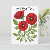 Mohn blüht fröhlich Sommer Blume Feiertagskarte (Stehend Vorderseite)